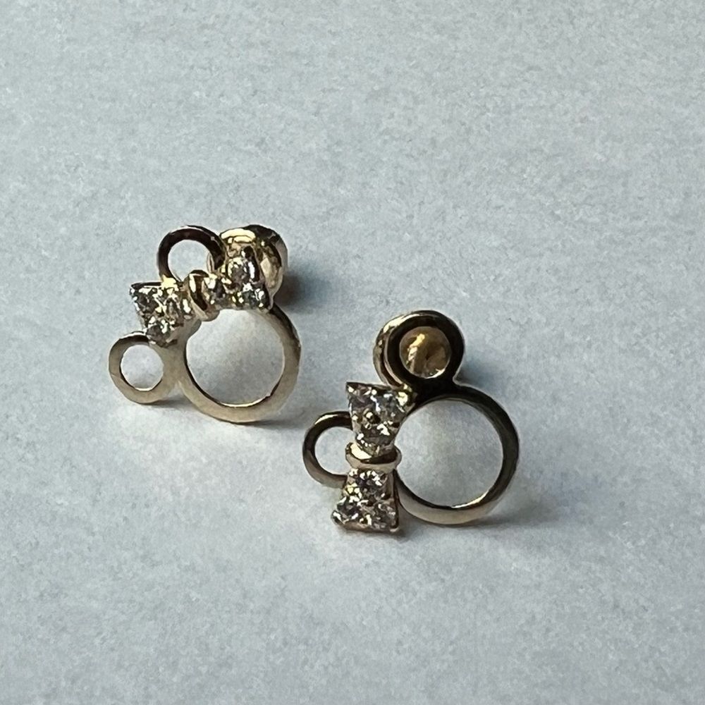 14k Solid gold Mouse earrings | Mouse stud earrings | made in Los Angeles | - Picture 4 of 5